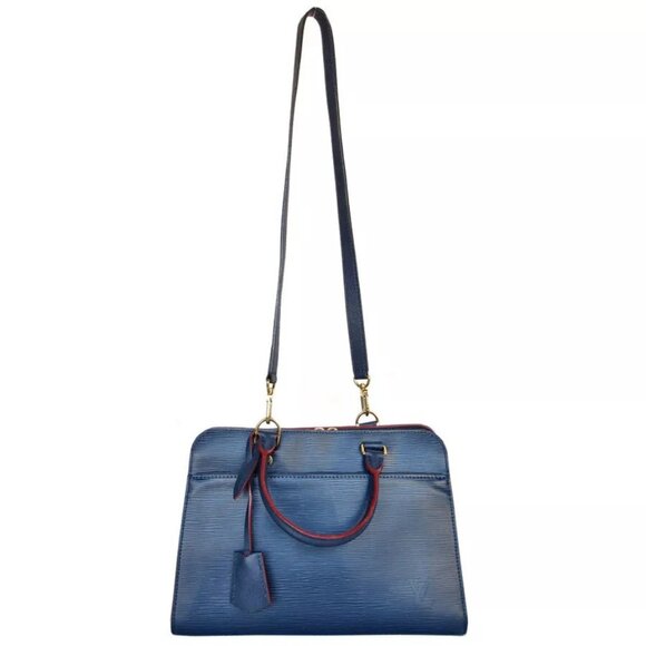Auth LOUIS VUITTON Epi Vaneau MM Handbag Shoulder Bag Navy Epi Leather - Picture 4 of 16